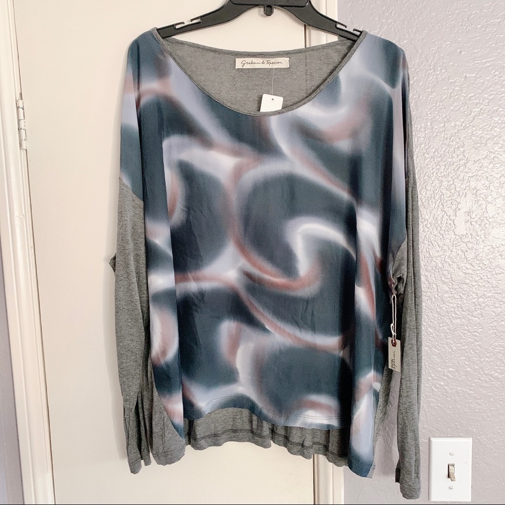 NEW Graham & Spencer gray top Large /L